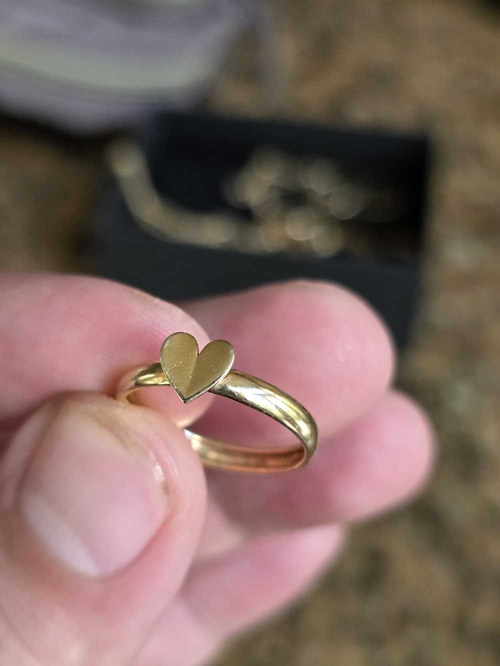 10k Gold Heart Ring - Real Gold Size 7